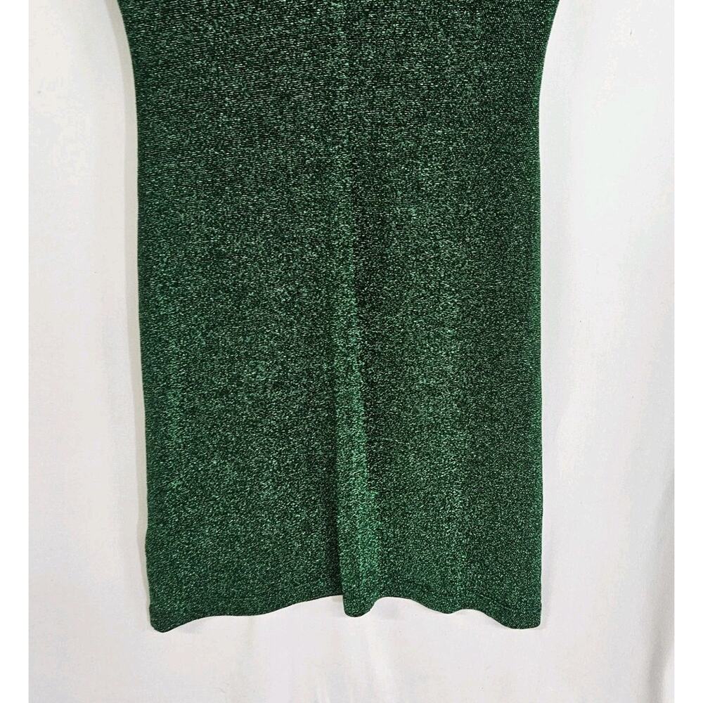 Reformation Amina Green Metallic Fleck Short Sleeve Mini Sheath Dress Medium - Picture 6 of 8